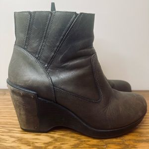 Dansko Faith Leather Wedge Booties